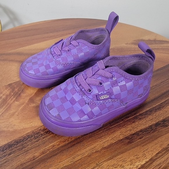 VANS Lo Pro Purple Checkered Canvas Lace Up Low Top Skate Shoes Kids Size 5 - Picture 5 of 15